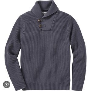 Duluth Trading Co Men’s Brigadier Shawl Collar Sweater in dark gray size L
